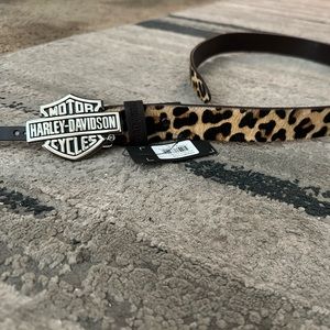 Harley Davidson Leopard Print Ladies Belt Size Medium